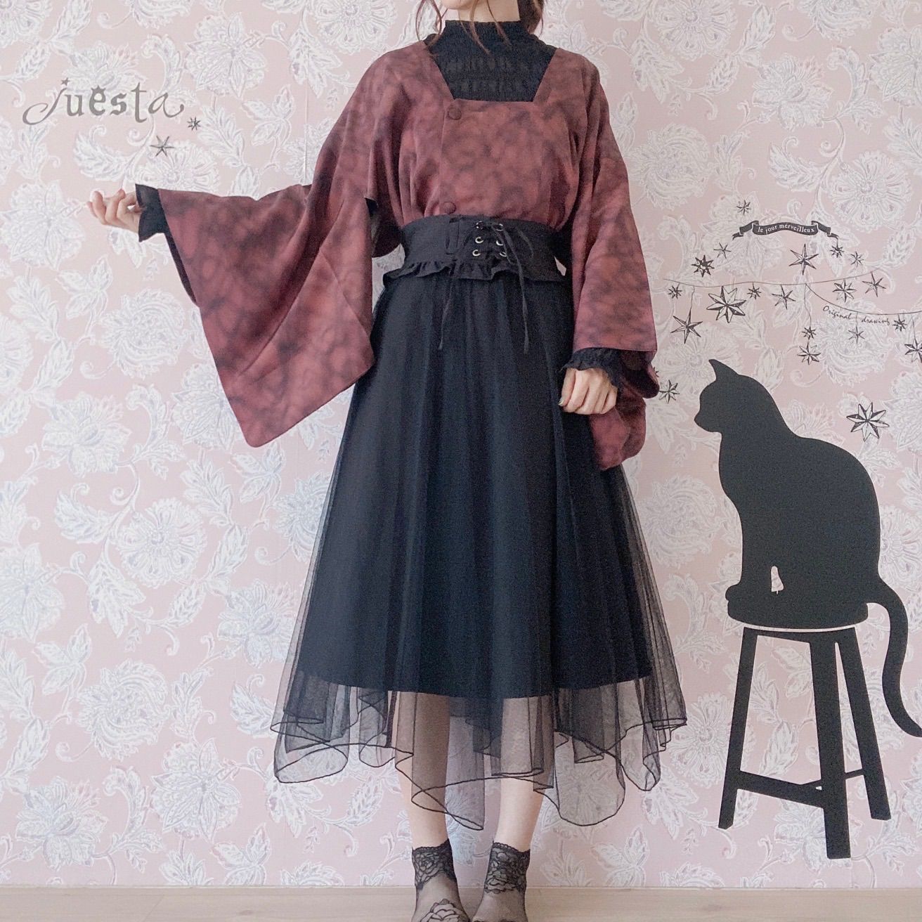 和洋折衷コーデセット 黒×茶色系 3点セット - メルカリ