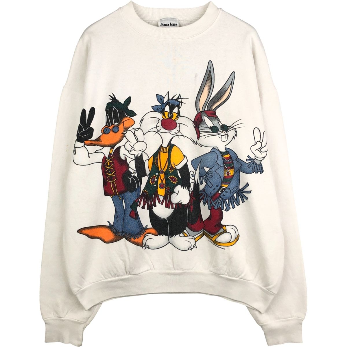 古着 90年代 JERRY LEIGH LOONEY TUNES ルーニーテューンズ キャラクター スウェットプルオーバーパーカー USA製 レディースXL相当 ヴィンテージ /eaa514733 古着 90年代 JERRY LEIGH LOONEY TUNES ルーニーテューンズ