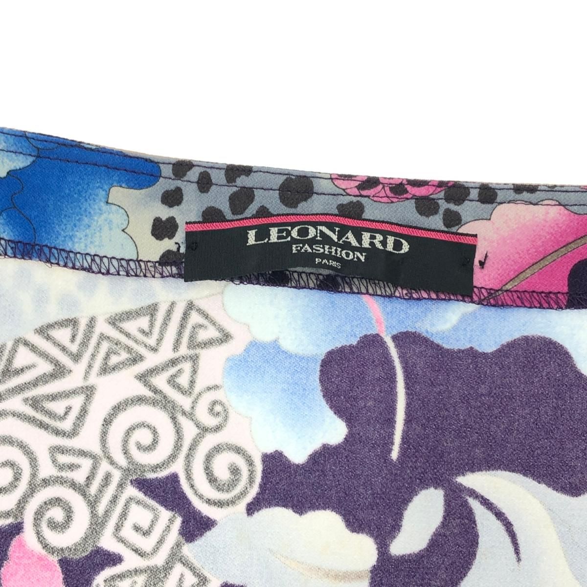 LEONARD レオナール 花柄 オープンスクエアネック ロング ワンピース