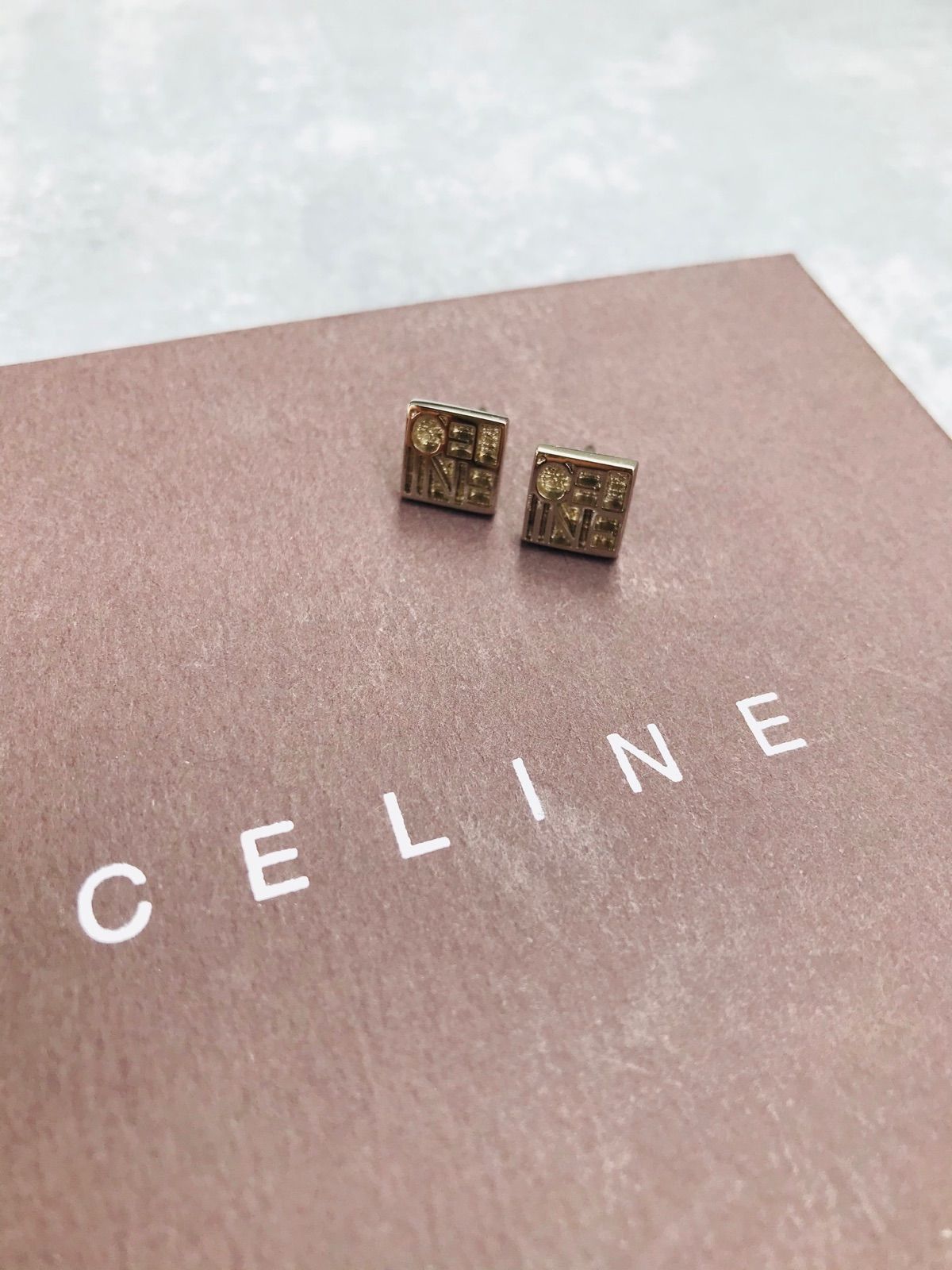 CELINE スクエアロゴ シルバーピアス celine セリーヌ silver pierce