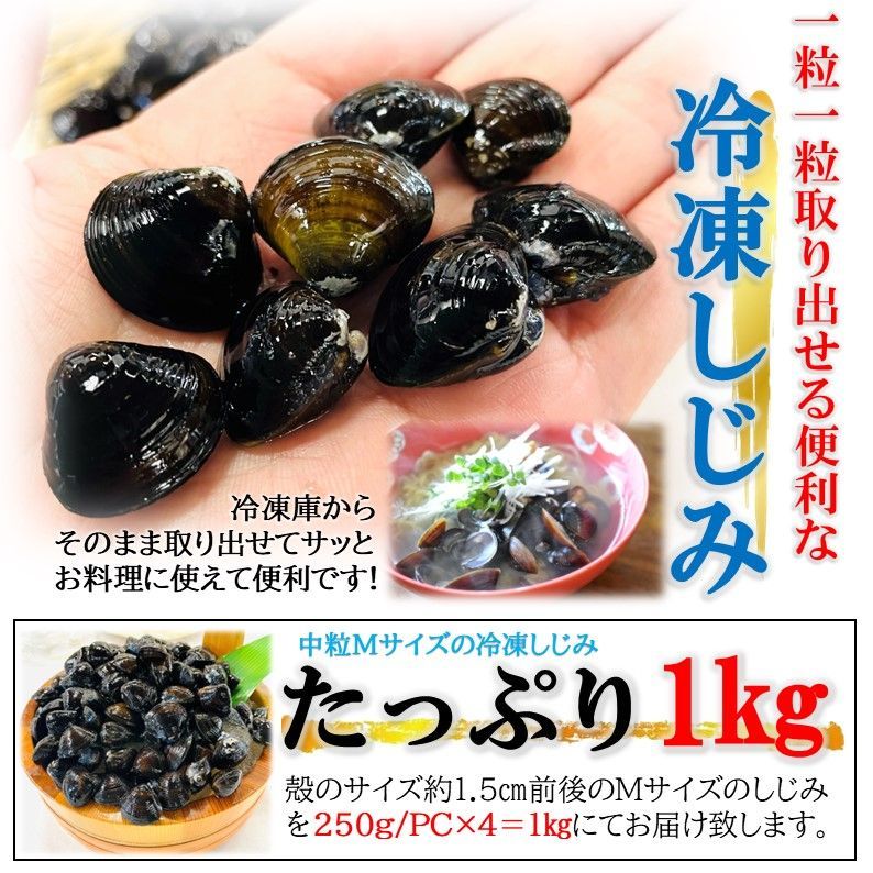 茨城県 涸沼産 冷凍 しじみ 1kg(250g×4袋) 砂抜き済 しじみ 殻 茨城県 涸沼産 冷凍 しじみ 1kg(250g×4袋) 砂抜き済 しじみ 殻