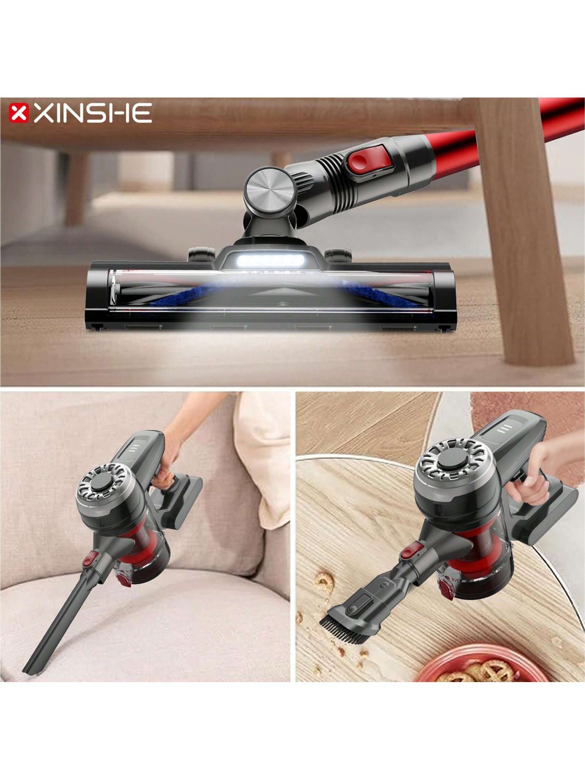 掃除機 コードレス 充電式 46000pa 強力吸引 軽量 サイクロン 最新型