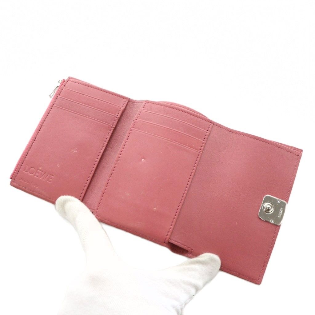 ✨️美品✨️ LOEWE アナグラム バーティカルウォレット レザー ピンク ロエベ LOEWE アナグラム バーティカルウォレット スモール 財布