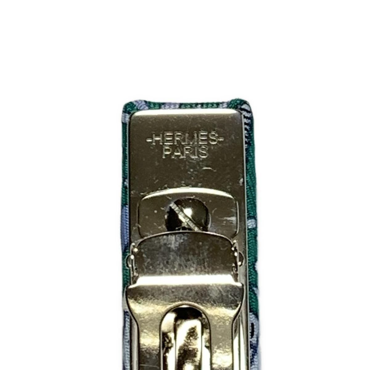 HERMES エルメス バレッタ - シルク ブルーグリーン DECORATOM_COM_BR