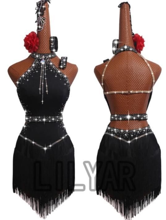 社交ダンス衣装 ラテンワンピースドレス 豪華 シャンパン オーダーメイド