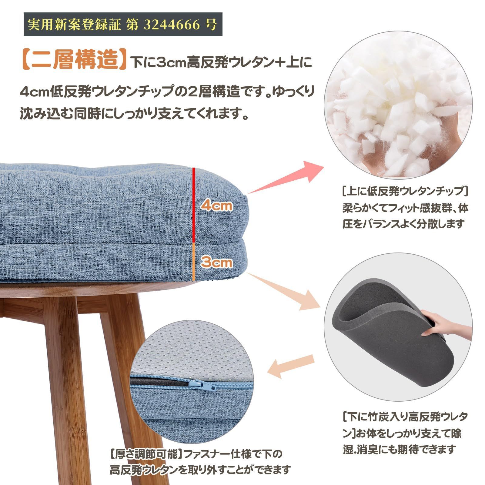 新着商品】お尻が痛くならないクッション 除湿消臭 低反発