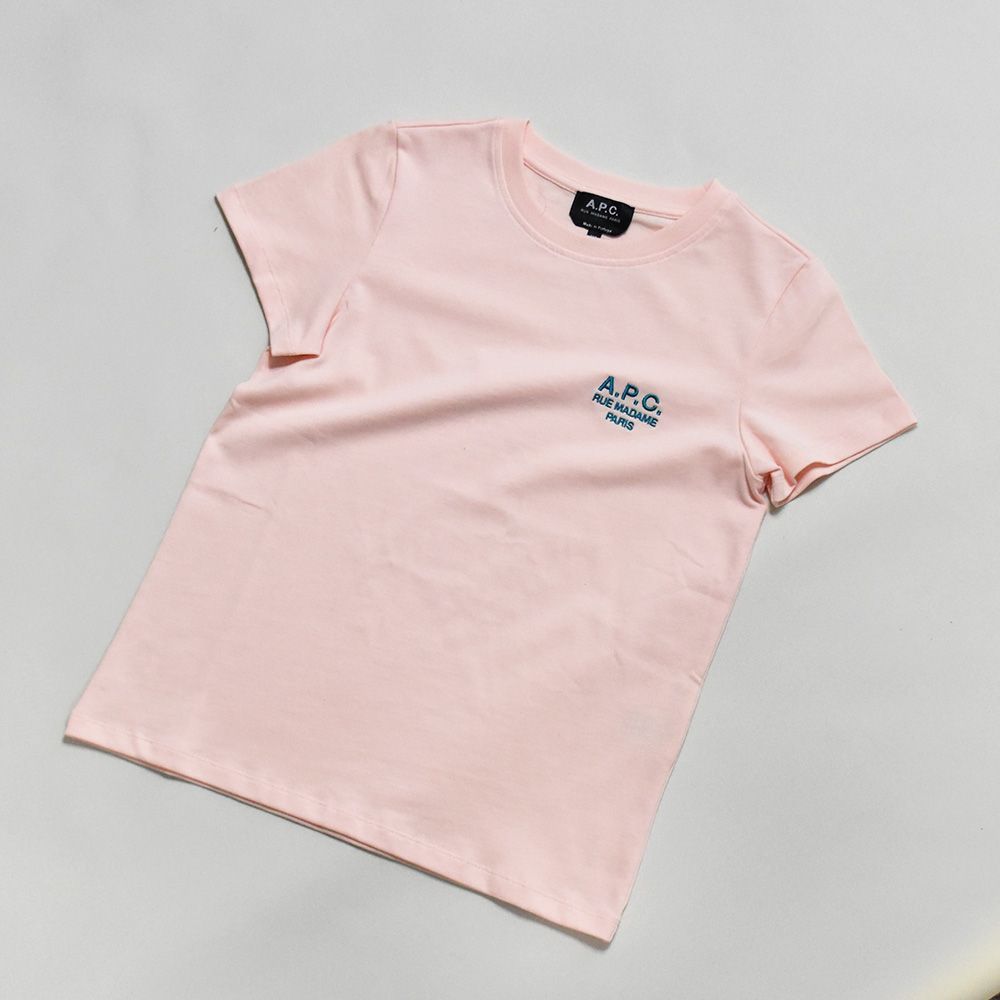 レアカラー♡A.P.C(アーペーセー)ロゴ刺繍Tシャツ　桜ピンク レアカラー♡A.P.C(アーペーセー)ロゴ刺繍Tシャツ 桜ピンク