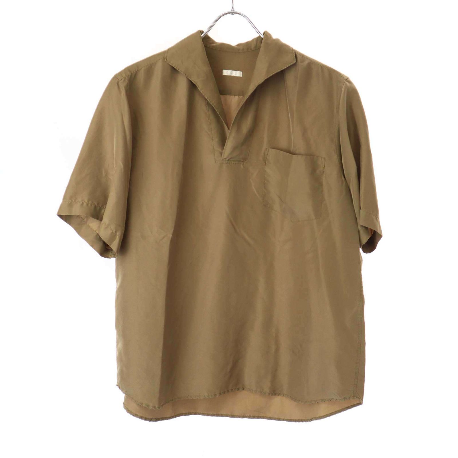 COMOLI コモリ シルクスキッパーシャツ K01-02014 ブラウン系 1 COMOLI コモリ 17SS シルクスキッパーシャツ K01-02014 ブラウン