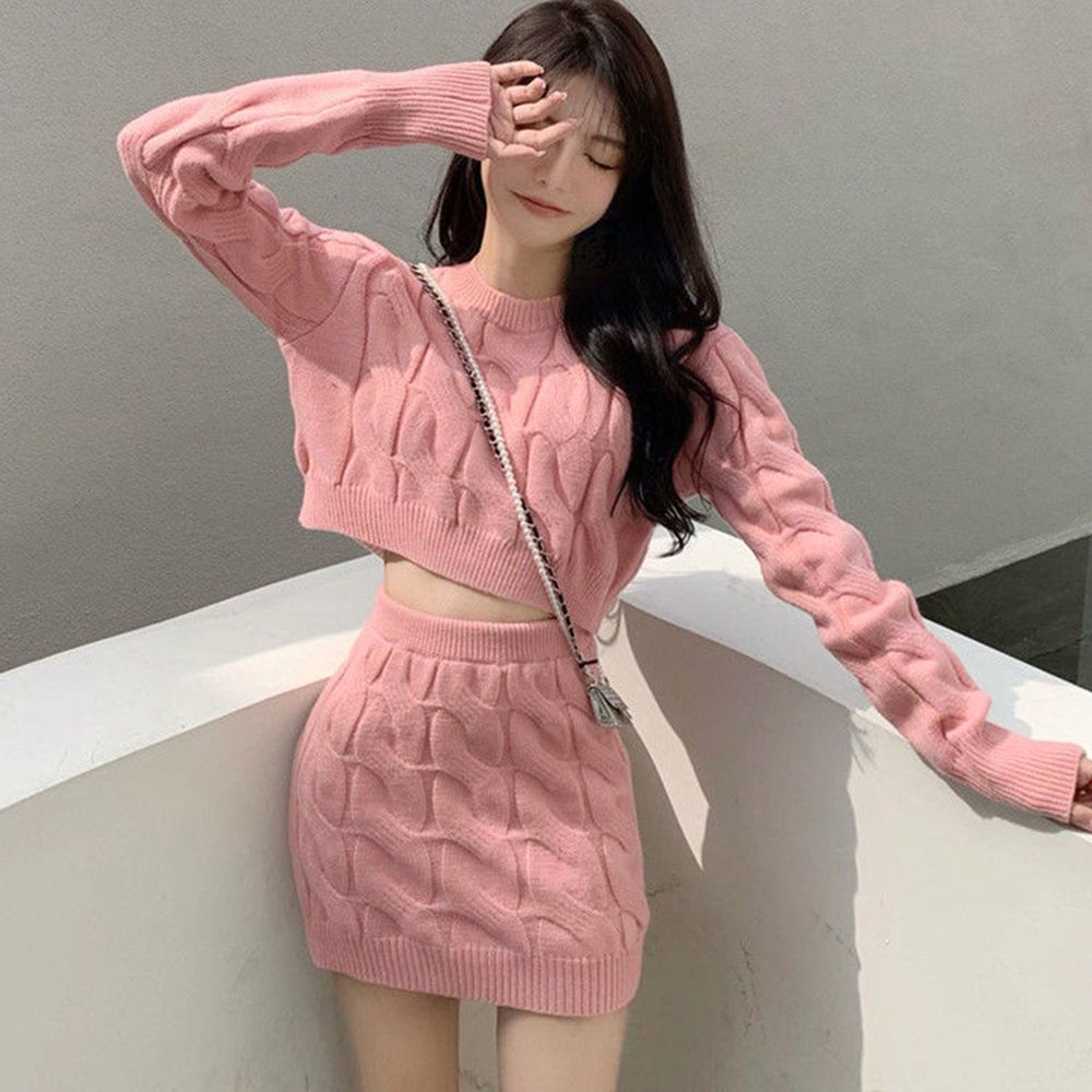 2点セット】バイカラー リブ ニットトップス ロングスカート セットアップ（ワンピース）｜LAULEN（ローレン）のファッション通販 -  ZOZOTOWN