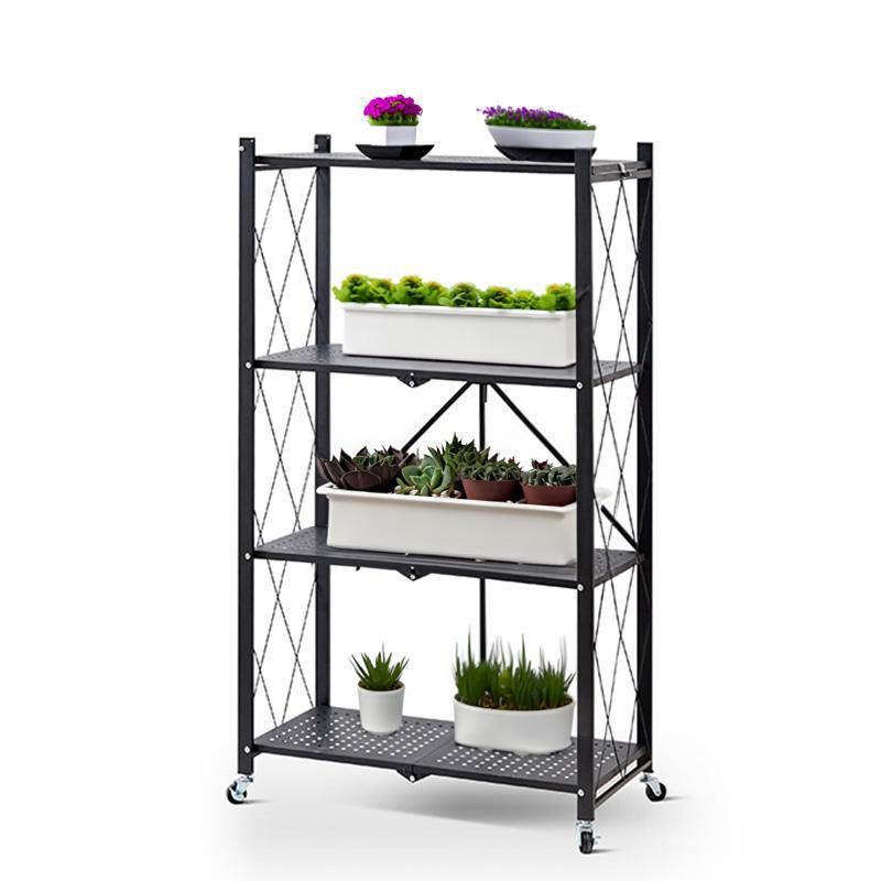 定番人気，100%新品】 ラック 折りたたみ 4段 すぐに使える (本体完成