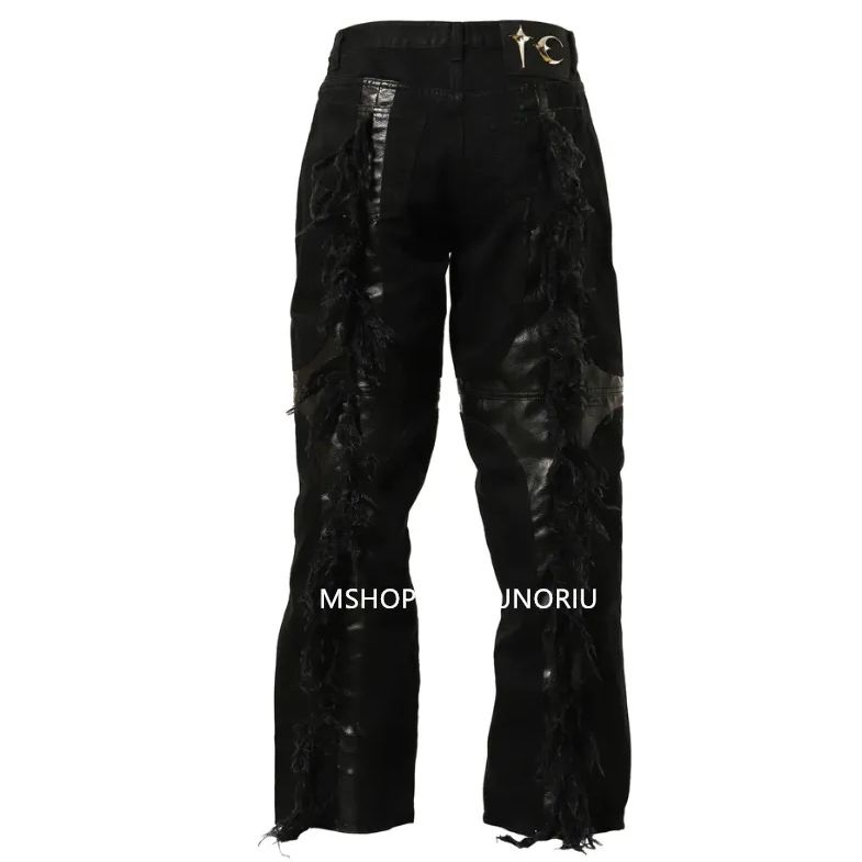 Thug Club MOHICAN LEATHER DENIM PANTS BLK 1