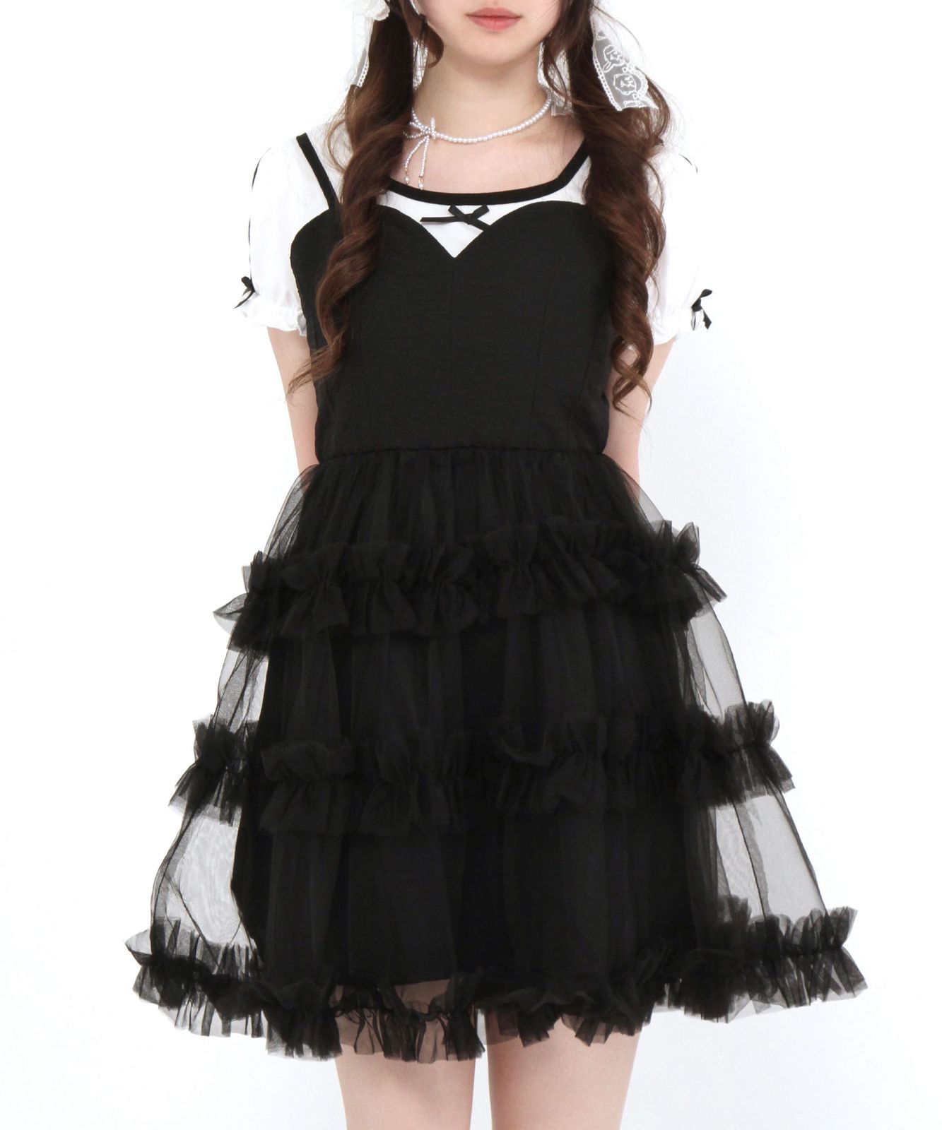 種類12：ホワイト/L ワンピース フレアワンピース ワンピドレス 膝下