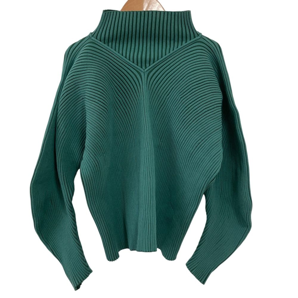 美品 22AW ISSEY MIYAKE イッセイミヤケ ハイネック プリーツ ニット