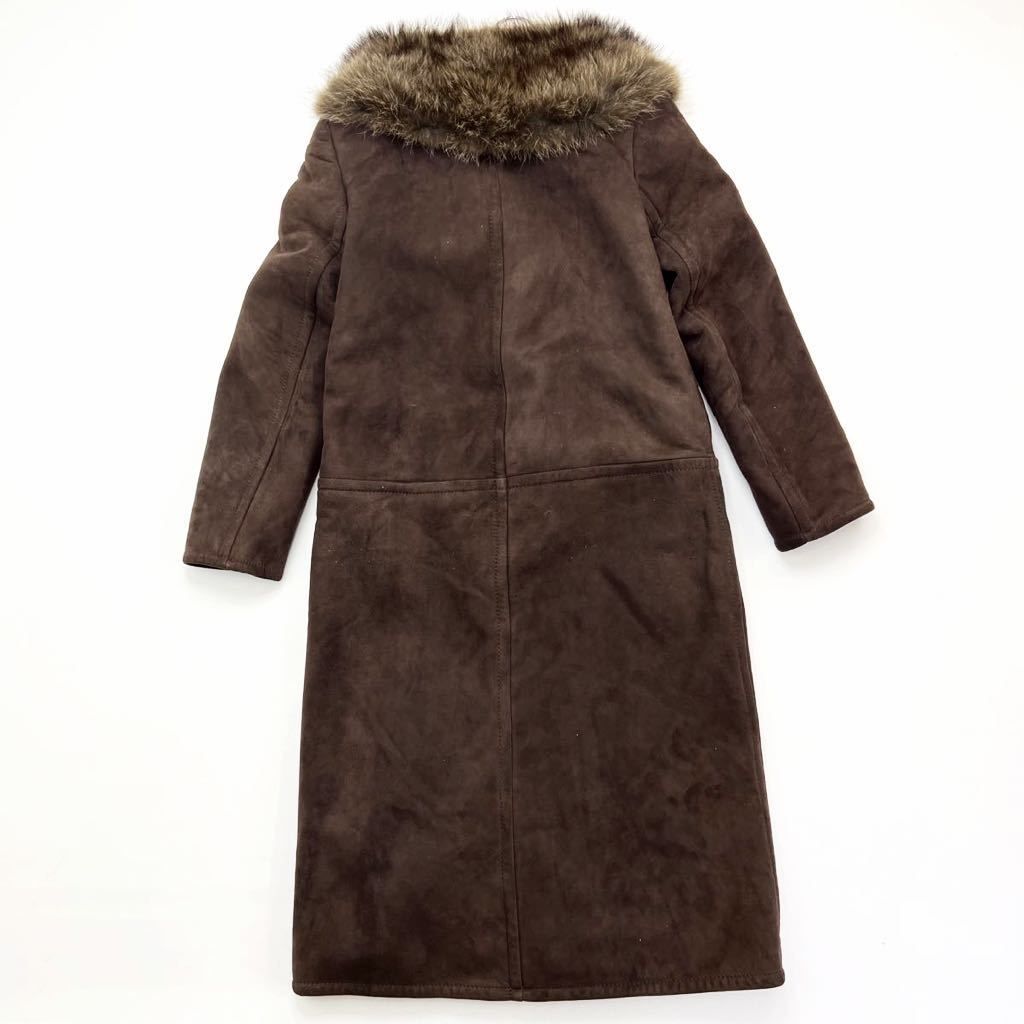 ハンガリー製 ☆ 上質 ムートン 贅沢なファー♪ ロングコート ブラウン  