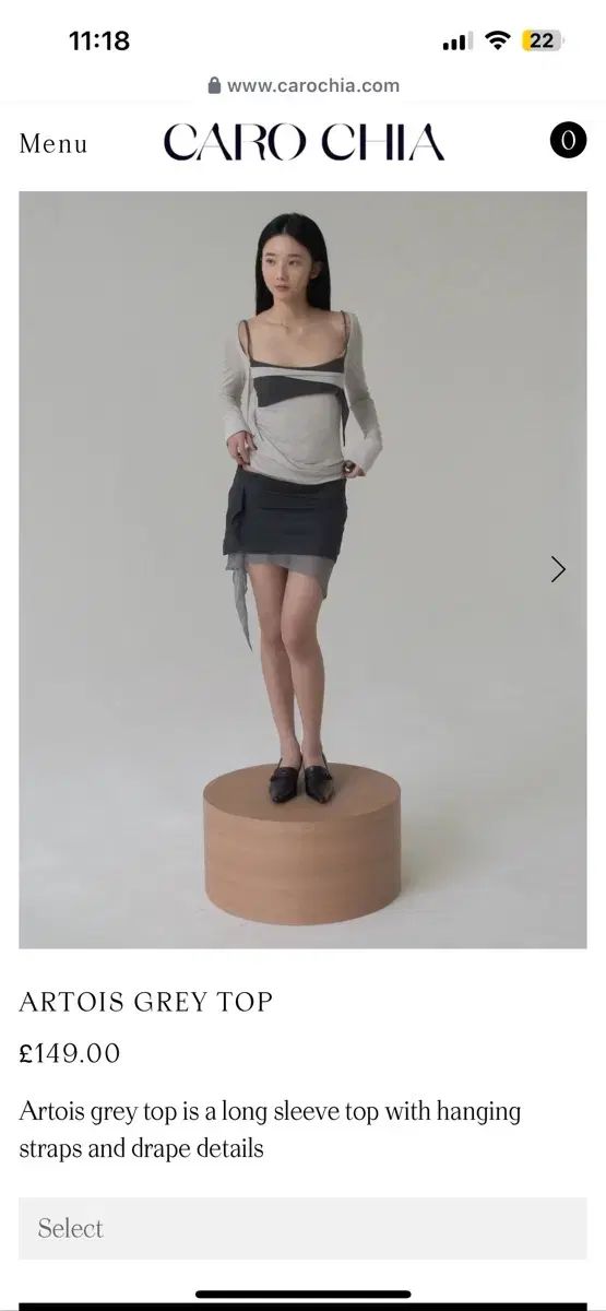 caro chia artios grey top