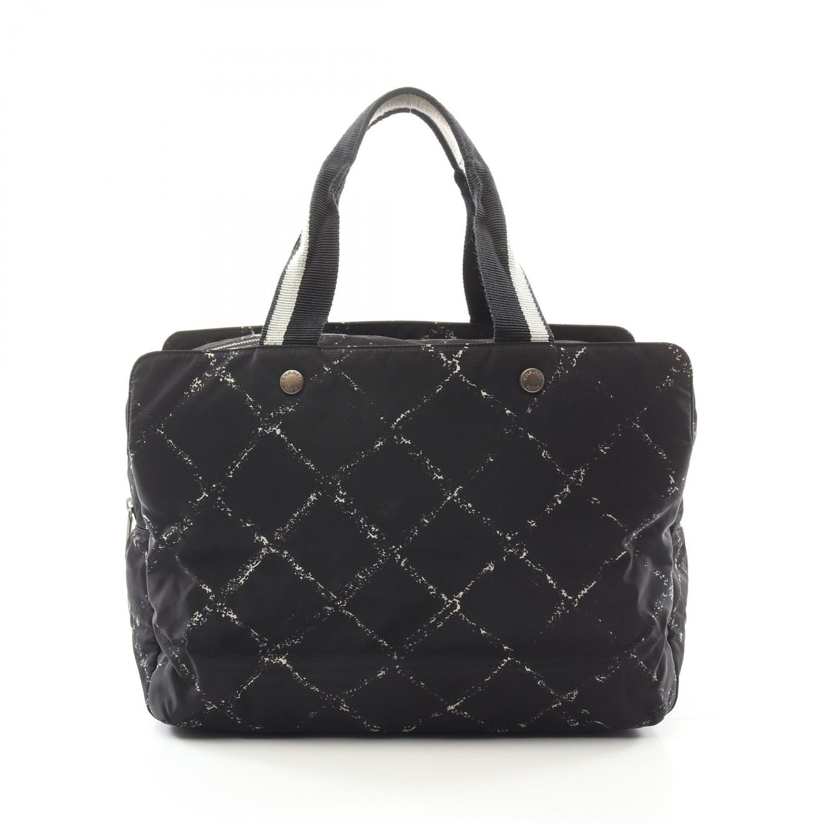 シャネル CHANEL トートバッグ 旧トラベルライン ブラック ナイロン トラベルライン トートバッグ レディース Used A