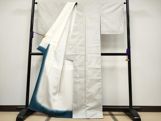 平和屋本店□極上 本場大島紬 白大島 100亀甲 総詰め 逸品 未使用