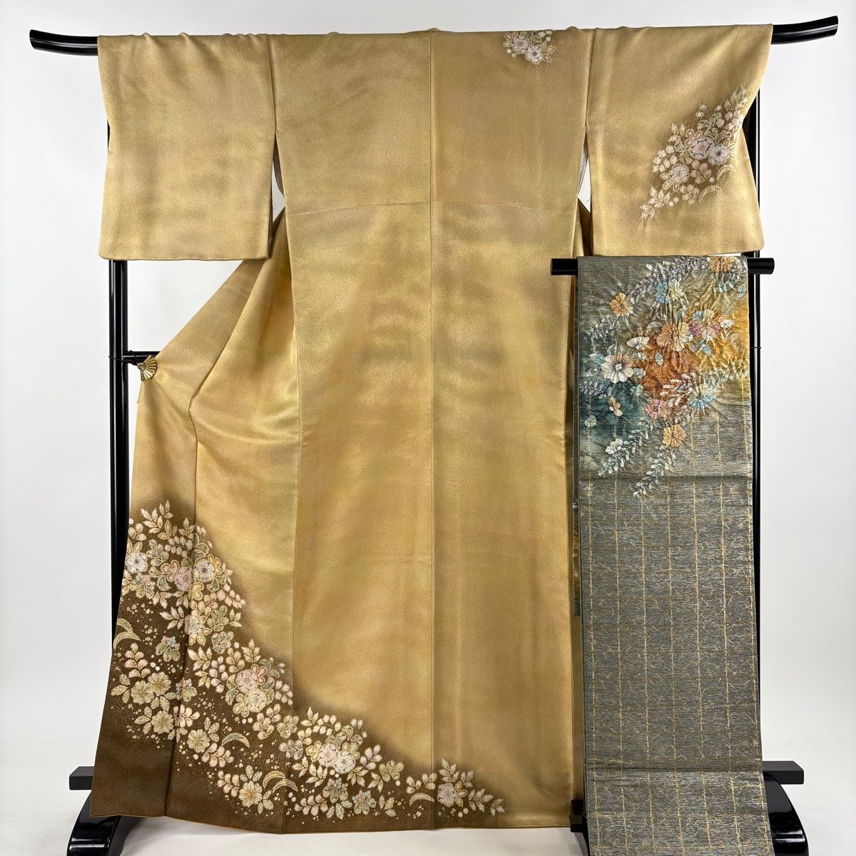 訪問着 身丈167.5cm 裄丈69cm L 袷 翠山工房 袋帯セット やまと
