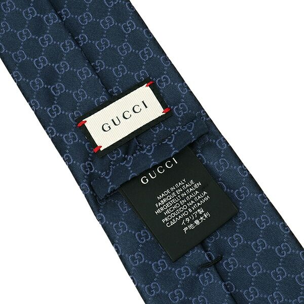 新品 グッチ GUCCI ネクタイ GGパターン シルク タイ ネイビー - メルカリ
