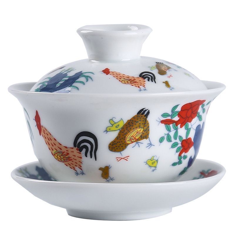 古早焼三才蓋茶碗手製柴焼カンフー茶器鉄釉薬茶碗 古早焼三才蓋