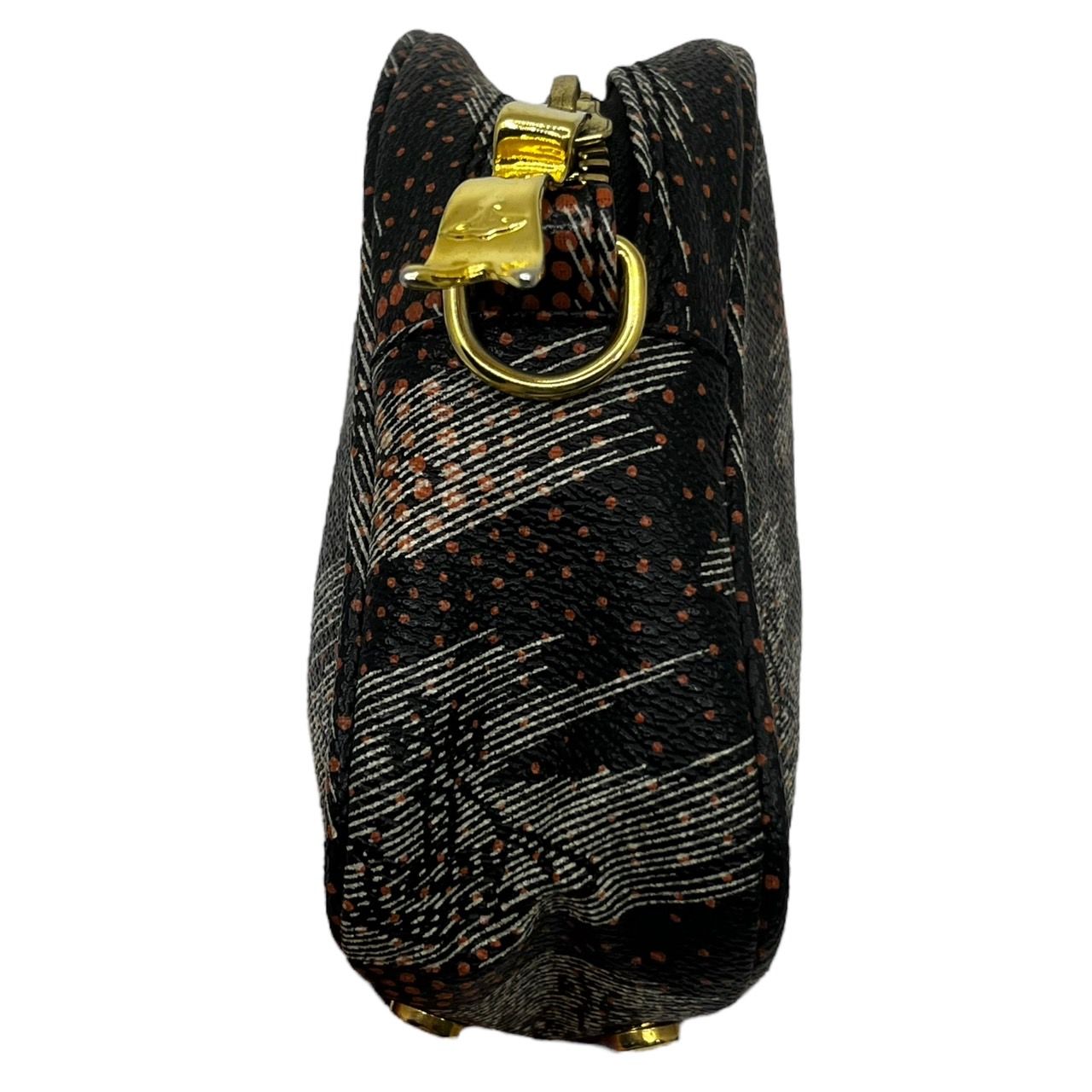 Vivienne Westwood(ヴィヴィアンウエストウッド) 00's orb logo mini shoulder bag 2wayオーブロゴ  ミニ ショルダーバッグ 柄 1200V ブラック　NEOR 替えストラップ付