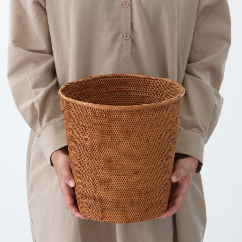 アタ製 アジアンなトラッシュボックス ごみばこ ダストボックス くずかご 鉢カバー 収納 Ａ０９