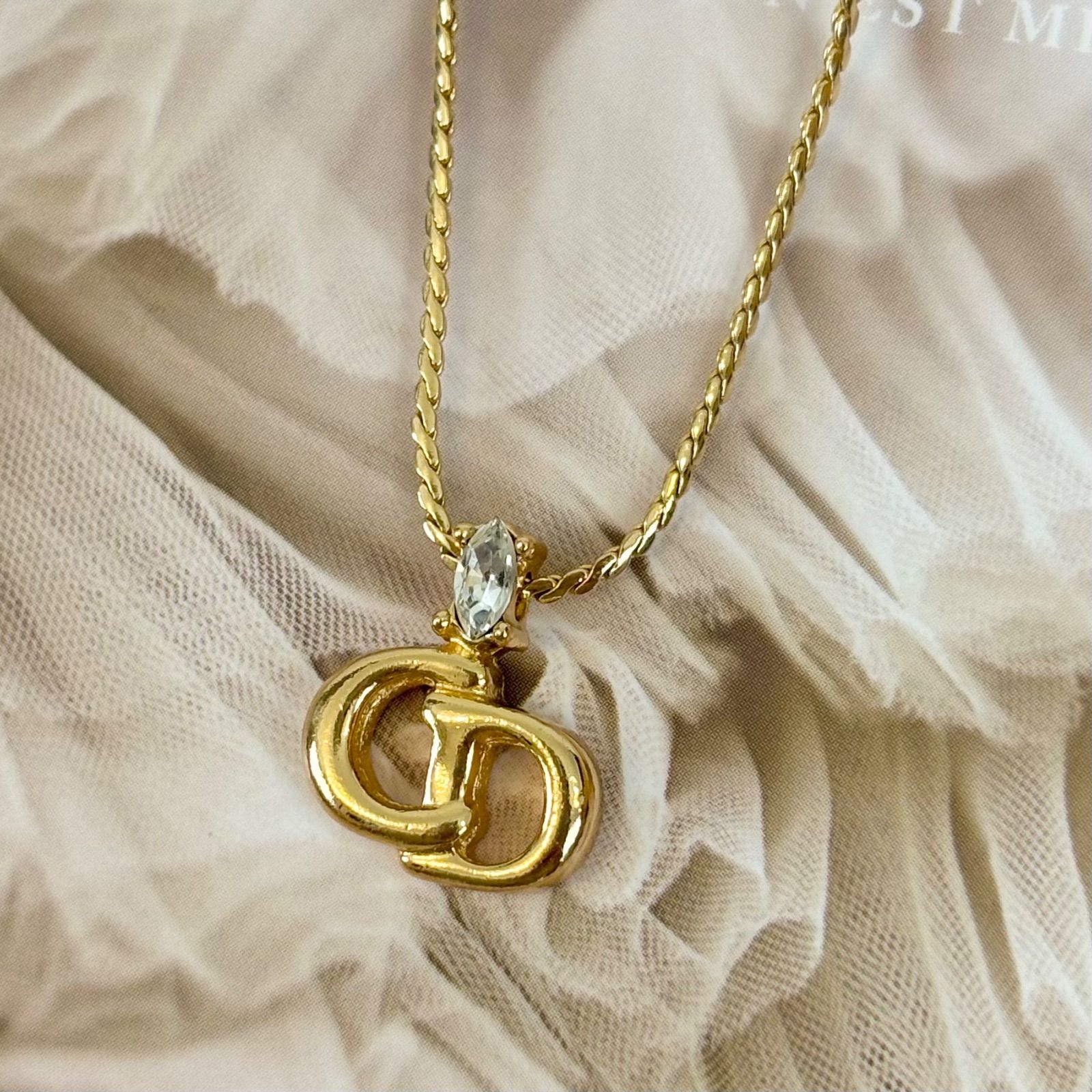 箱付き】【極美品】クリスチャンディオール ネックレス CDロゴ