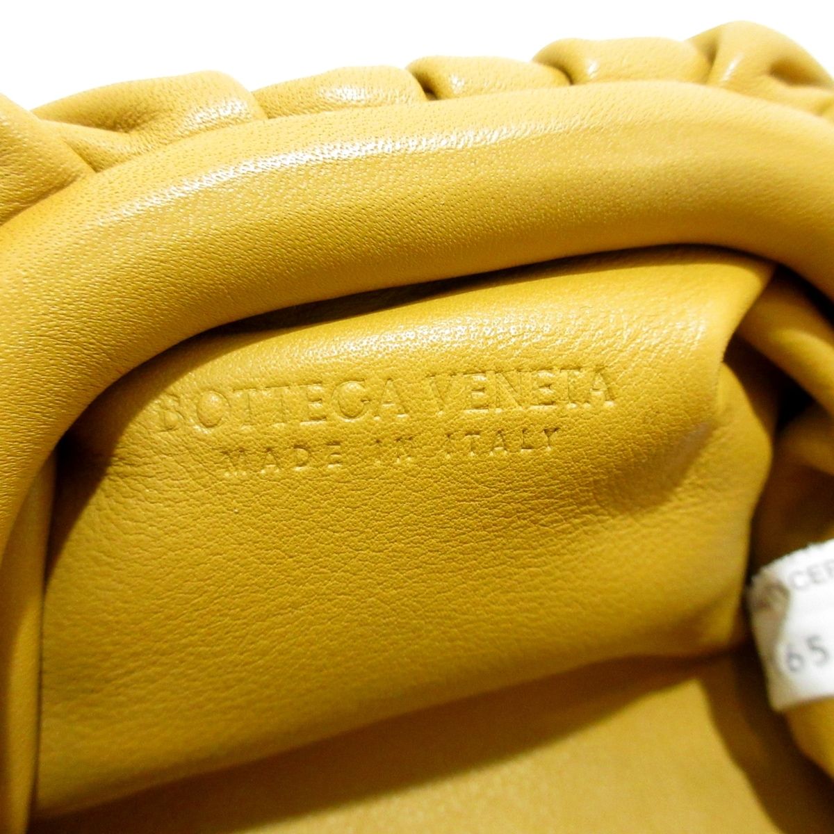 BOTTEGA VENETA(ボッテガヴェネタ) コインケース美品 ザ・ポーチ ダークイエロー ストラップ付/がま口 レザー - メルカリ