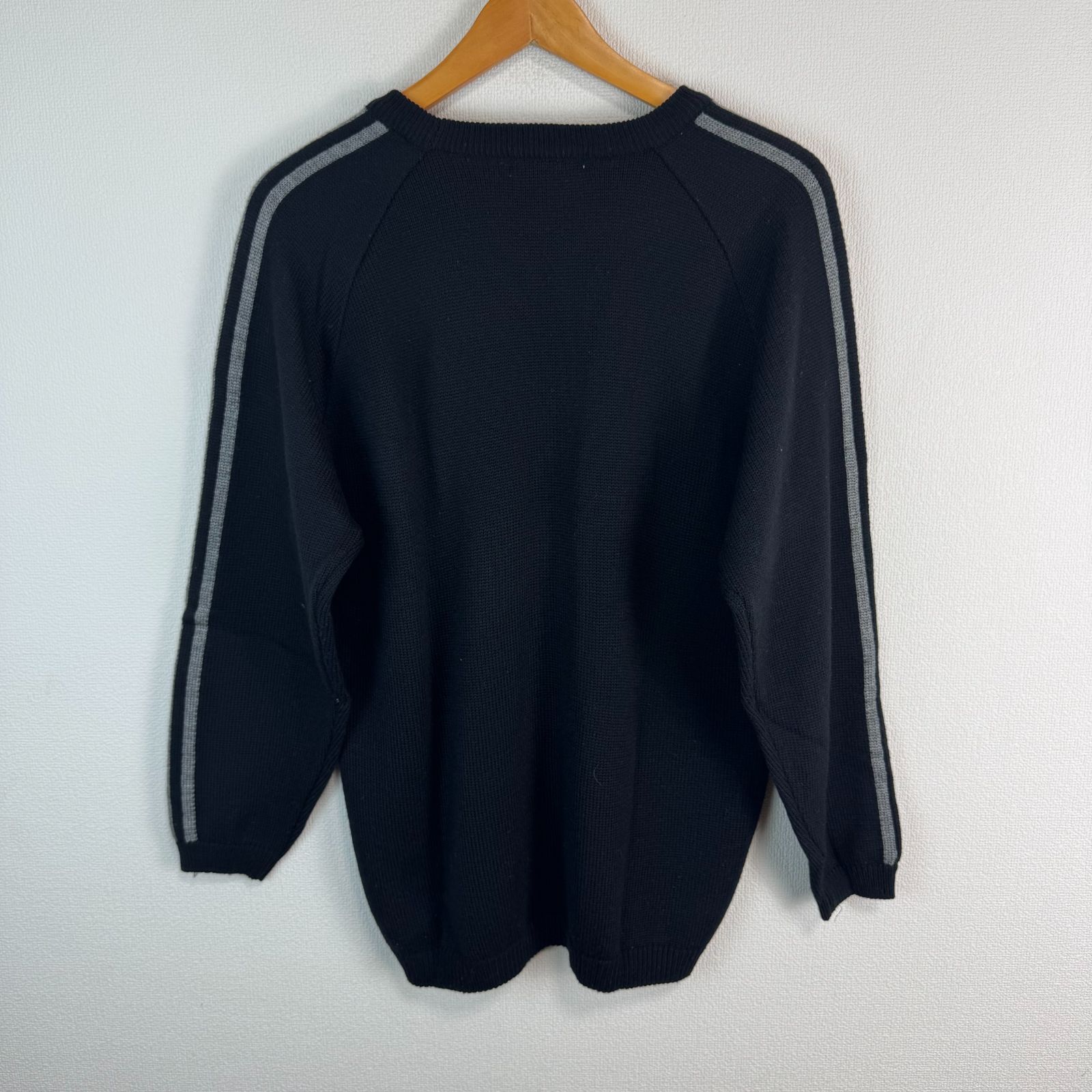 90s adidas アディダス ニット セーター デカロゴ 3ストライプ 