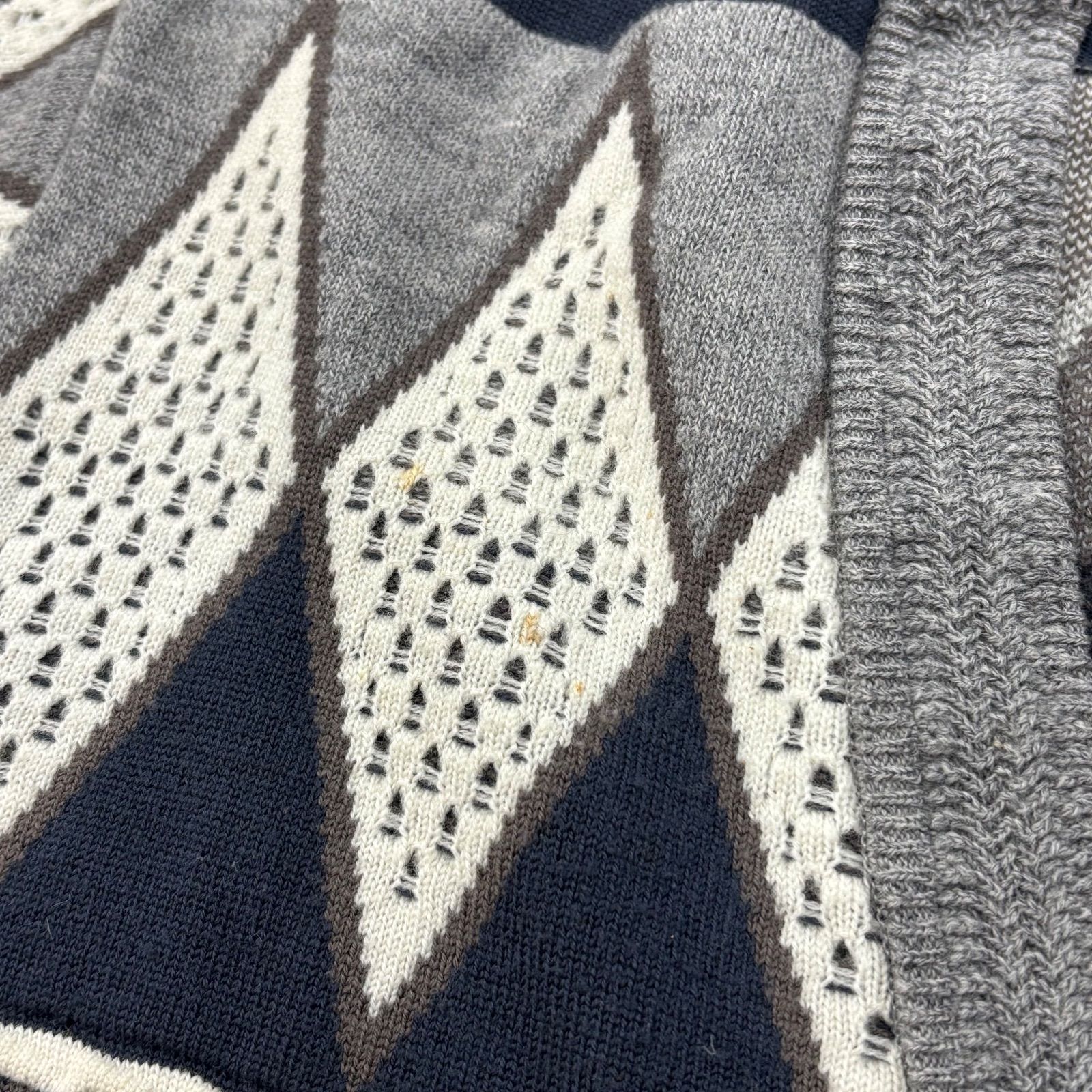 O1 ARAMIS 3D Design Cardigan Vintage クレイジーパターン ニット 