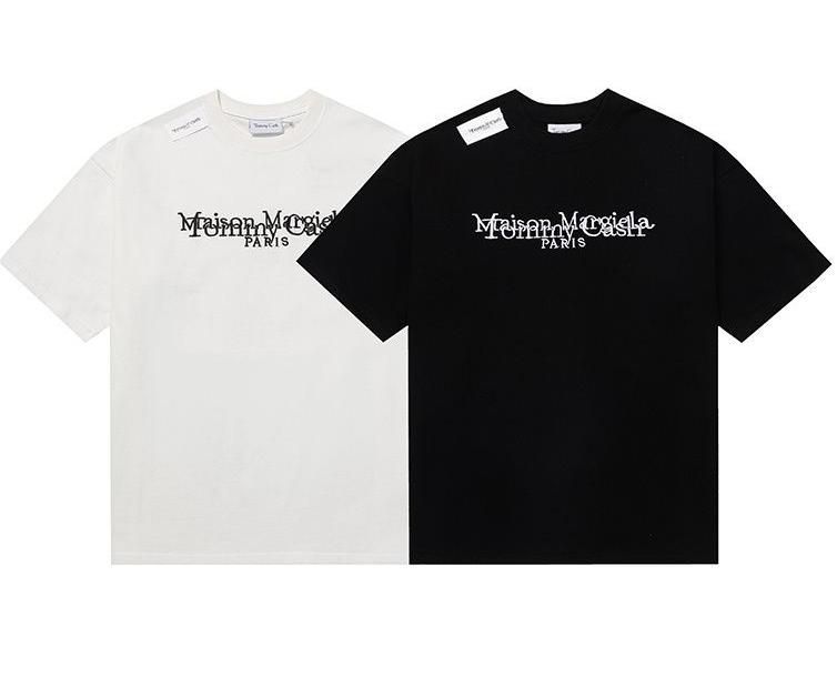 Maison Margiela MM6 半袖 Tシャツ ショルダーホール クリエイティブデザイン・ファッションカジュアル レディース メンズ ファッション 人気 春夏 男女兼用 黑+白 2枚