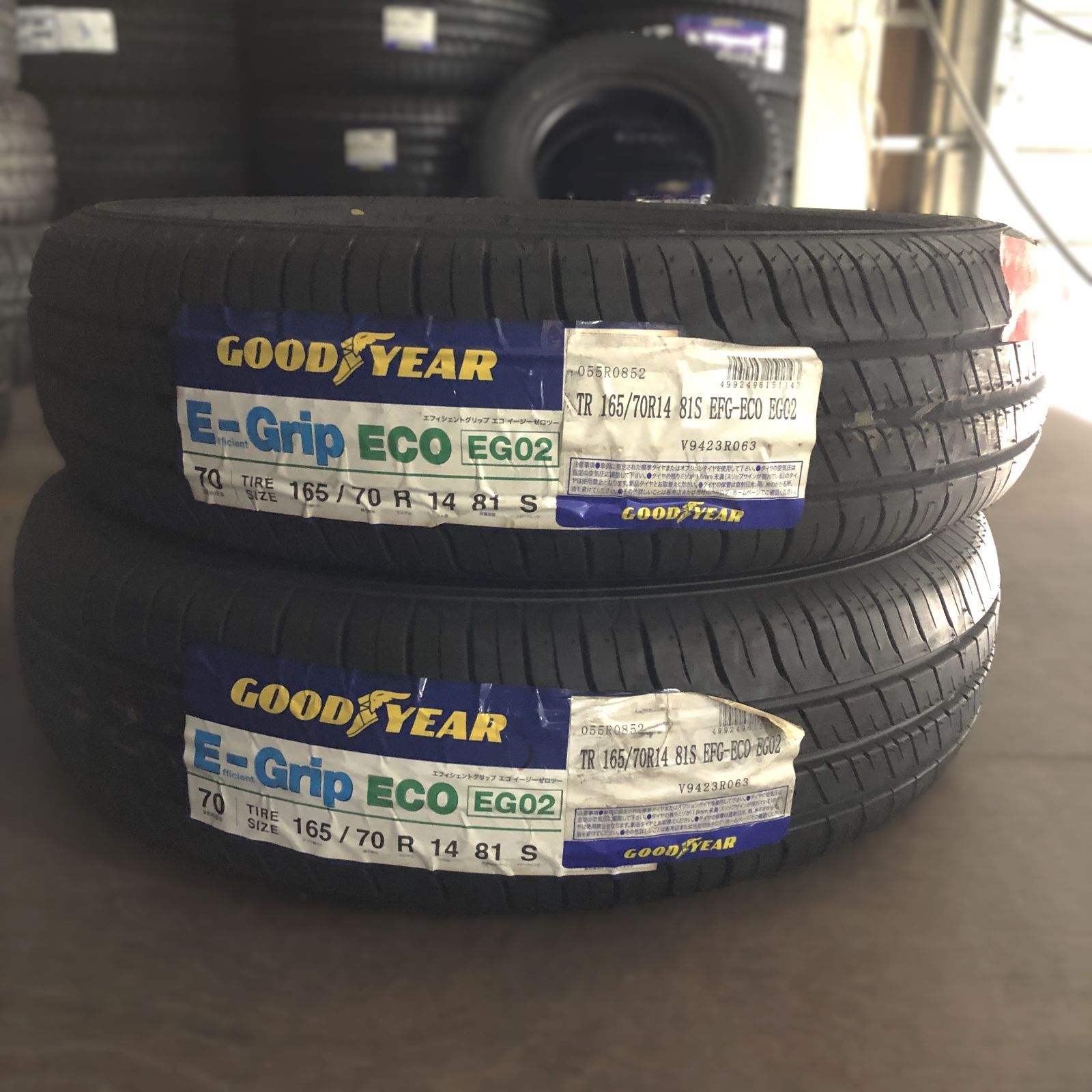 新品【保存袋付き】(GI168)   165/70R14 81S GOODYEAR EfficientGrip ECO EG02　送料無料 2本 2020