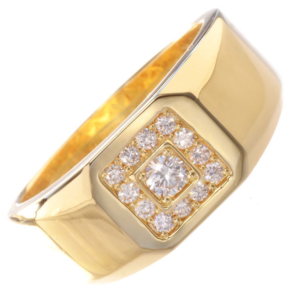 ダイヤ18金、幅広リング、刻印有り、総重量4g ダイヤ18金、幅広リング、刻印有り、総重量4g