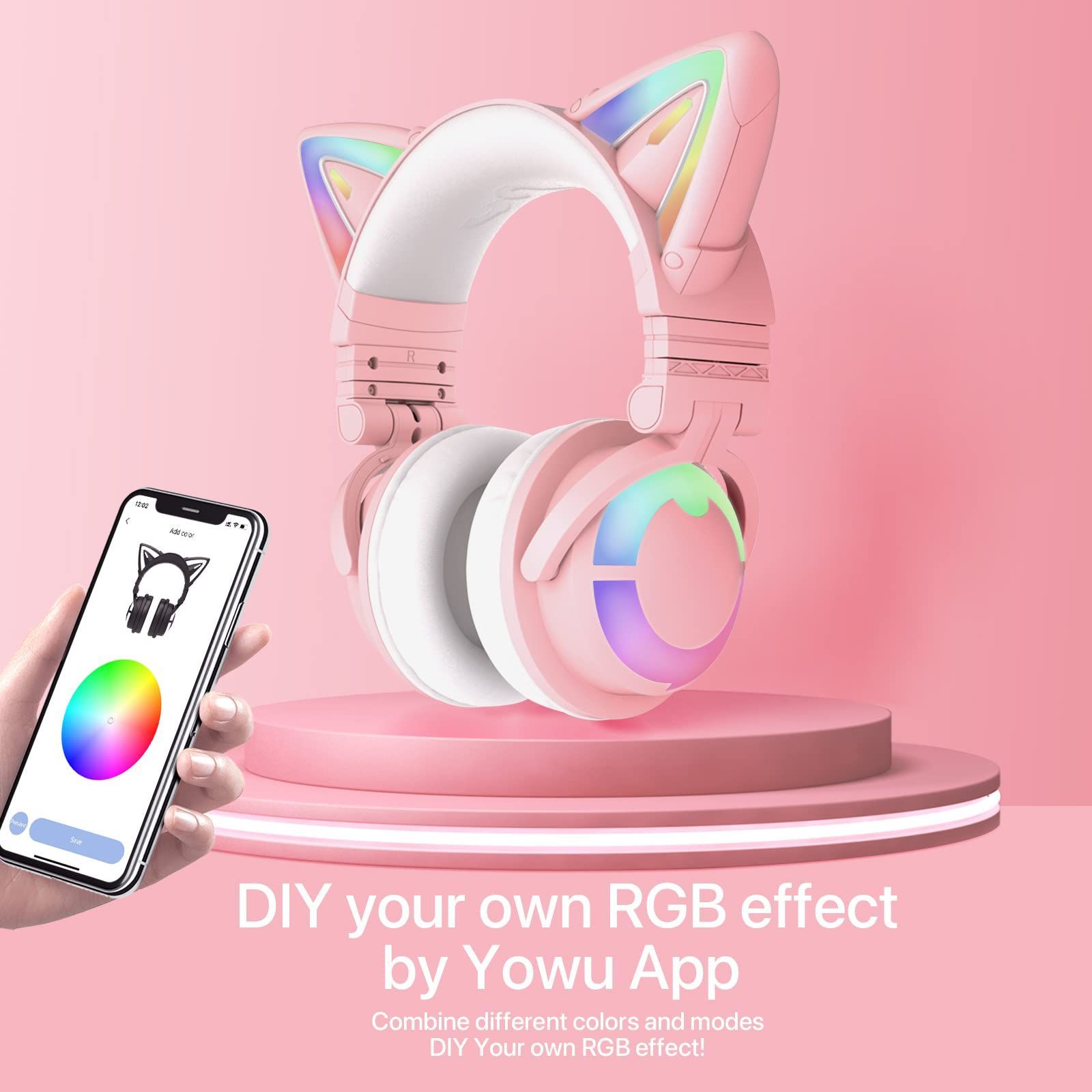 新着商品】RGB YOWU 猫耳ヘッドホン ３S ワイヤレス Bluetooth 5.0