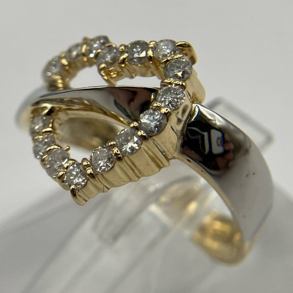 Pt900/K18 ファンシーイエローダイヤモンド・ダイヤモンド リング 品番