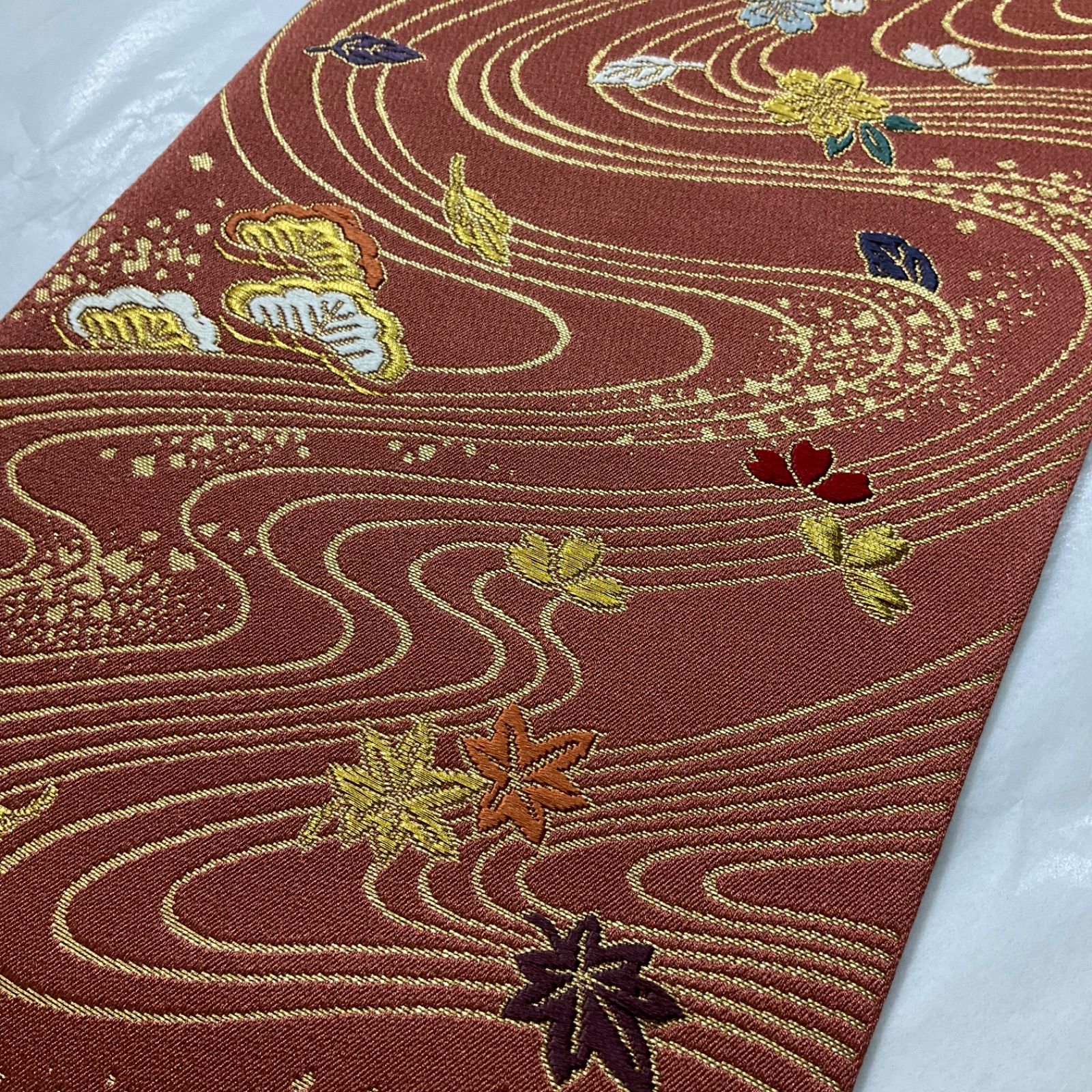 未使用同然●最高級西陣織唐織●正絹●半幅帯半巾帯小袋帯●425 kimono+one○未使用同然○最高級西陣織○素敵な半幅帯○唐織