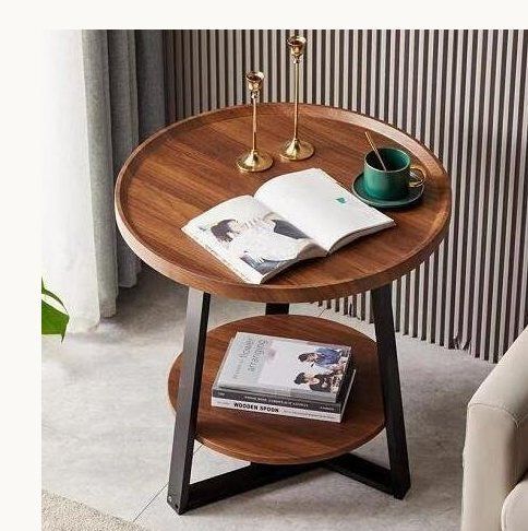 高品質サイドテーブル 丸形 別荘 卓 ナイトテーブル リビング 北欧 木製 コーヒーテーブル 贅沢