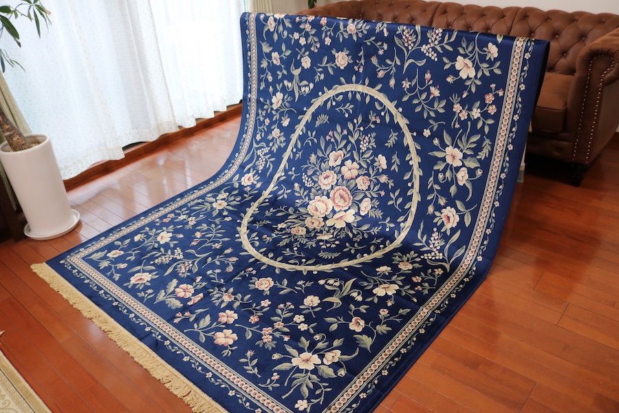 ペルシャ柄絨毯 160×230 新品未使用 絨毯 カーペット 訳あり ペルシャ柄絨毯 160×230 新品未使用 ラグ カーペット ネイビー
