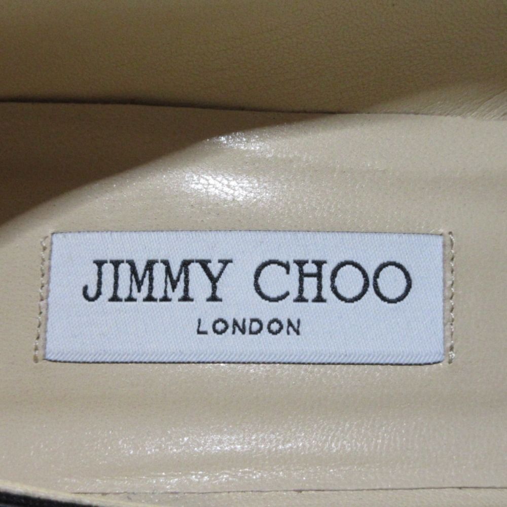 人気満点の激安通販。 JIMMYCHOO ジミーチュウ ポインテッドトゥ レザーパンプス 38 1 2 25.5cm相当 ブラック レディース 古着