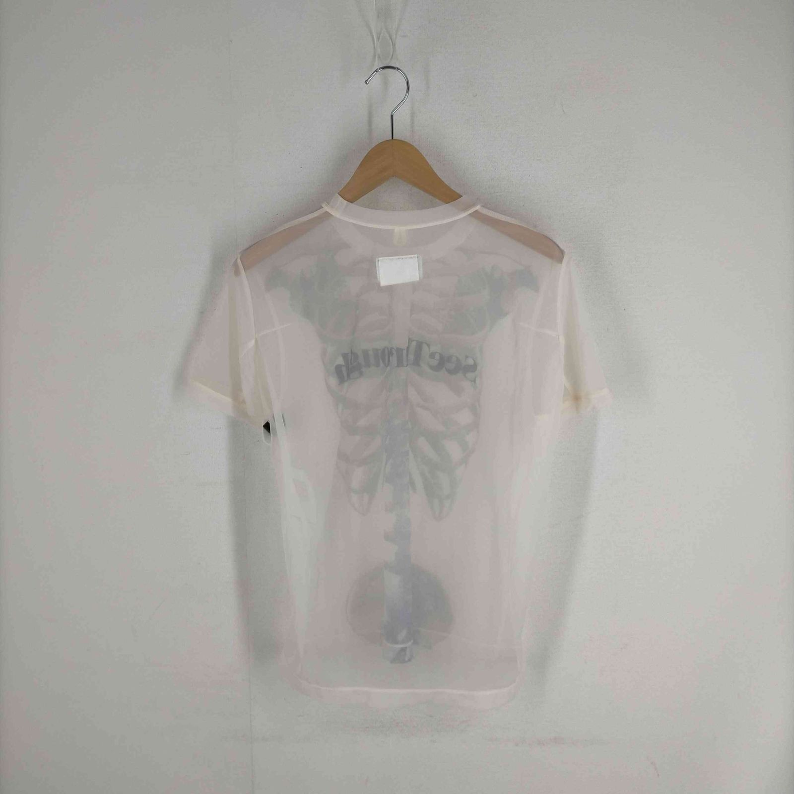 ダブレット doublet 22AW EE-THROUGH PRINT T-SHIRT ボーン シアーT 