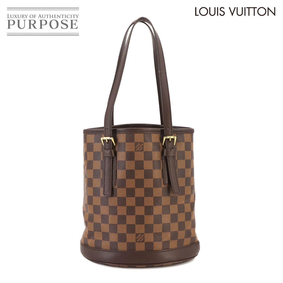 ルイ ヴィトン LOUIS VUITTON ダミエ マレ トート バッグ エベヌ N42240 ゴールド 金具 Damir Male 90234674  - メルカリ