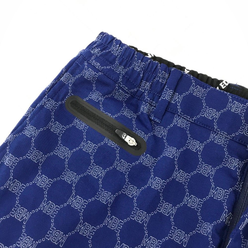 新品続々入荷中人気商品！ サイズ 4 MASTER BUNNY EDITION マスターバニーエディション モデル ロングパンツ MBE 総柄 ブルー系 240101169239 ゴルフウェア メンズ ストスト