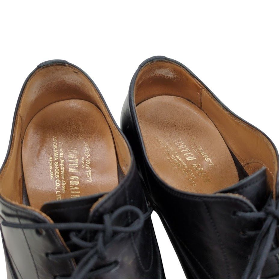 スコッチグレイン 内羽根式ストレートチップ 24cm ブラック レザー