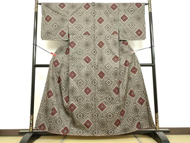 平和屋着物●本場大島紬　龍郷絣　花菱文　正絹　逸品　未使用　DAAV1405tw 平和屋着物○本場大島紬 龍郷絣 花菱文 正絹 逸品 未使用 DAAV1405tw