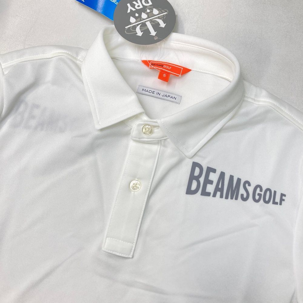サイズ：S BEAMS GOLF ビームスゴルフ  半袖ポロシャツ プリント  ホワイト系 [240101480243] ゴルフウェア メンズ ストスト 新品】BEAMS GOLF ビームスゴルフ 半袖ポロシャツ プリント
