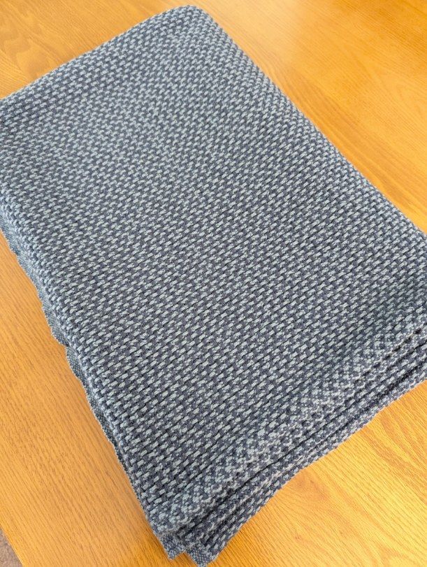 KLIPPAN コットンスローケット バスケット ネイビー KP270405 130×180cm クリッパン 北欧 ブランケット 綿毛布 タオルケット ベッドカバー ソファーカバー