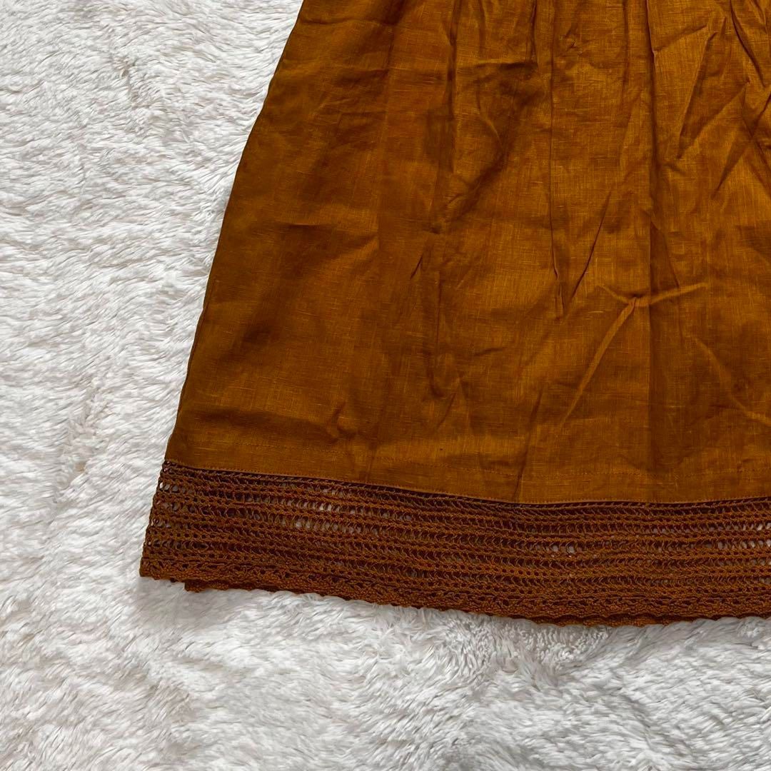 未使用 イチ ichi リネンスカート ブラウン ICHI Antiquites リネン