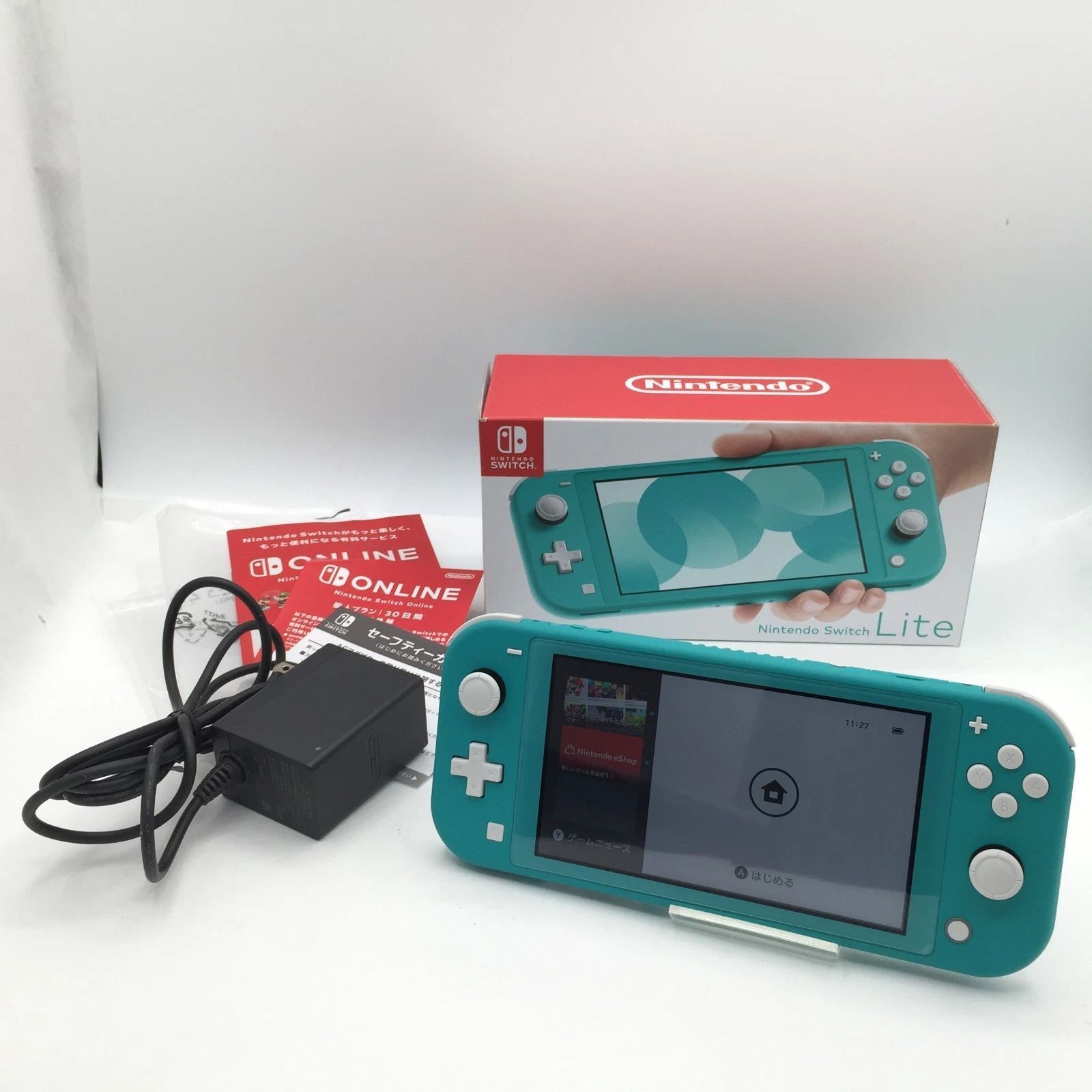 ニンテンドースイッチ Lite 本体 ターコイズ 箱 アダプター付き 動作 済み