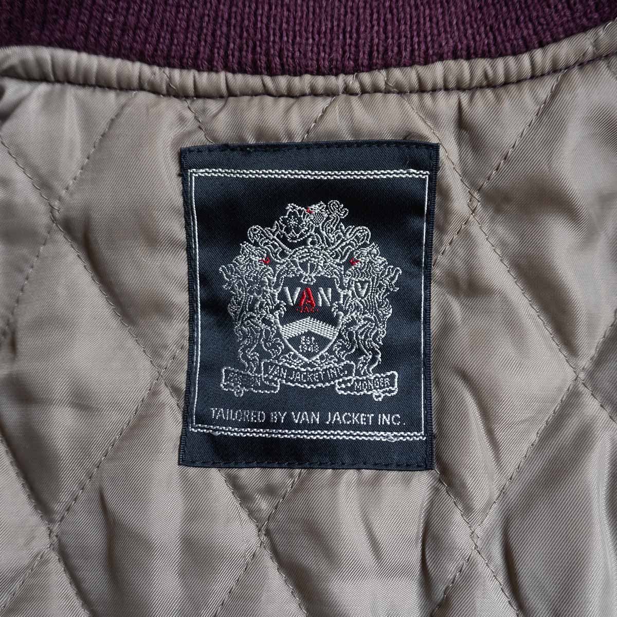 美品】 VAN JAC 【袖レザー スタジャン】L ヴァン ワッペン スタジアム  