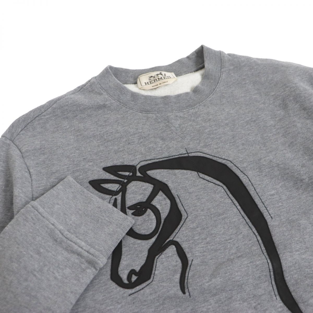 美品□21AW HERMES/エルメス Cheval au Trait レザーパッチ コットン 